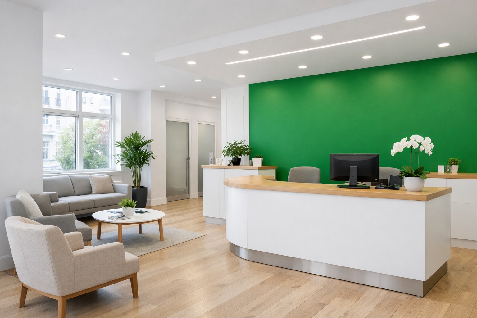 Acme Health clinic reception area